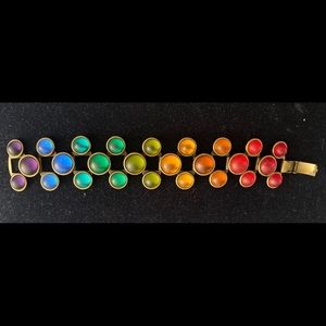 Rainbow, “sea-glass” recycled bracelet